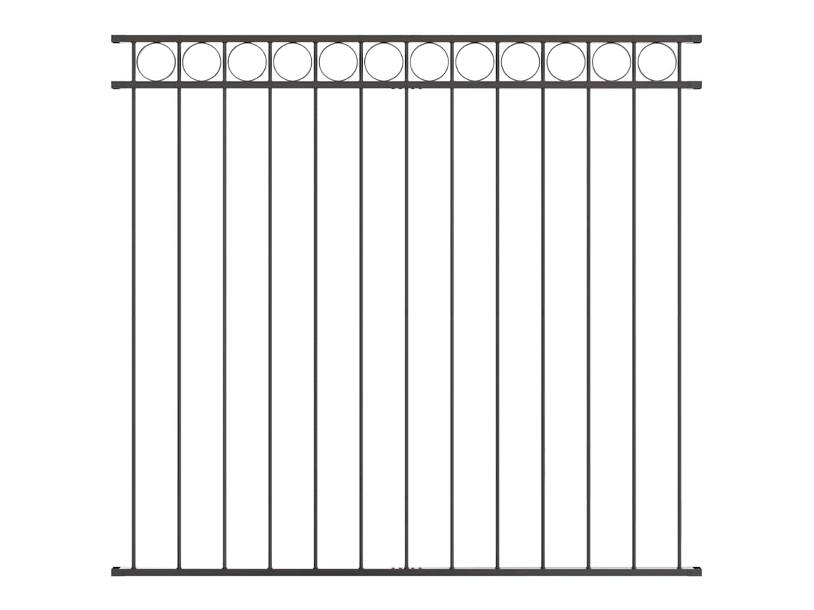 Conjunto 1 Cerca Moderna Vidaxl Cinzento Aço (170 X 150 Cm)