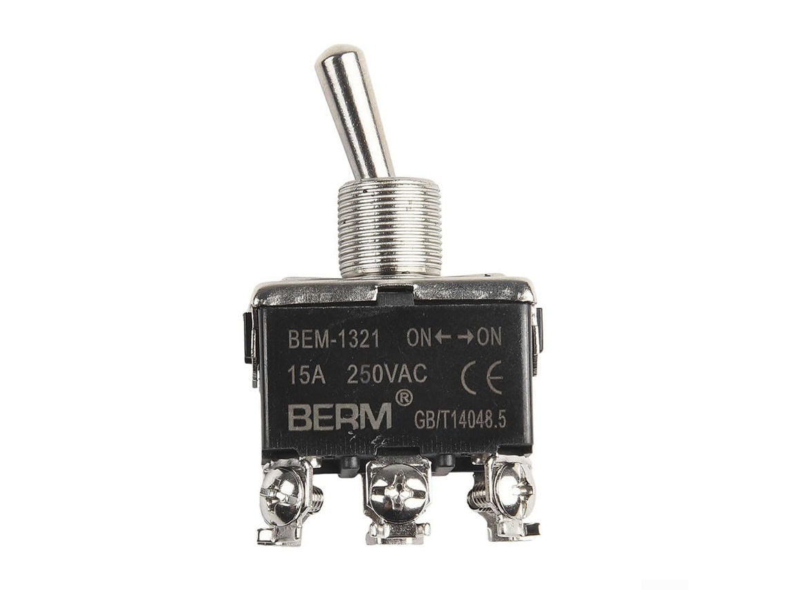 Conjunto De 2 Interruptores Alavanca Metálicos 12v 20a Com Terminal Parafuso 6 Pinos Liga Desliga Desligado Central Para