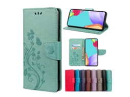 Capa De Couro Com Estampa De Borboleta E Flor, Estilo Flip Horizontal, Para Samsung Galaxy A33 5g, Com Compartimento Para Cartão E Suporte.