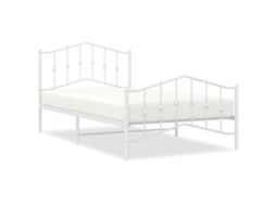 Bed Frame, Bed Frames Vidaxl Branco Aço (100 X 200 Cm)