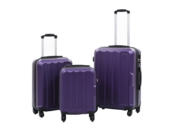 Vidaxl Conjunto De Tróleis Estojo Rígido 3 Pcs Abs Roxo