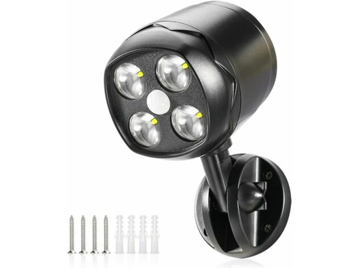 Refletor Solar Led Com Sensor De Movimento, Impermeável, Alimentação Por Bateria, Ip65 Para Exterior