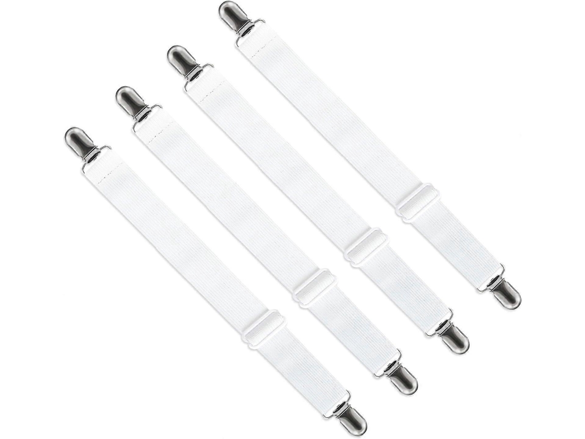 Lurelia Fivelas Para Lençol Metal Plástico Ajustável Elástico Seguro Colcha Colchão Cobertor Branco Reforçados