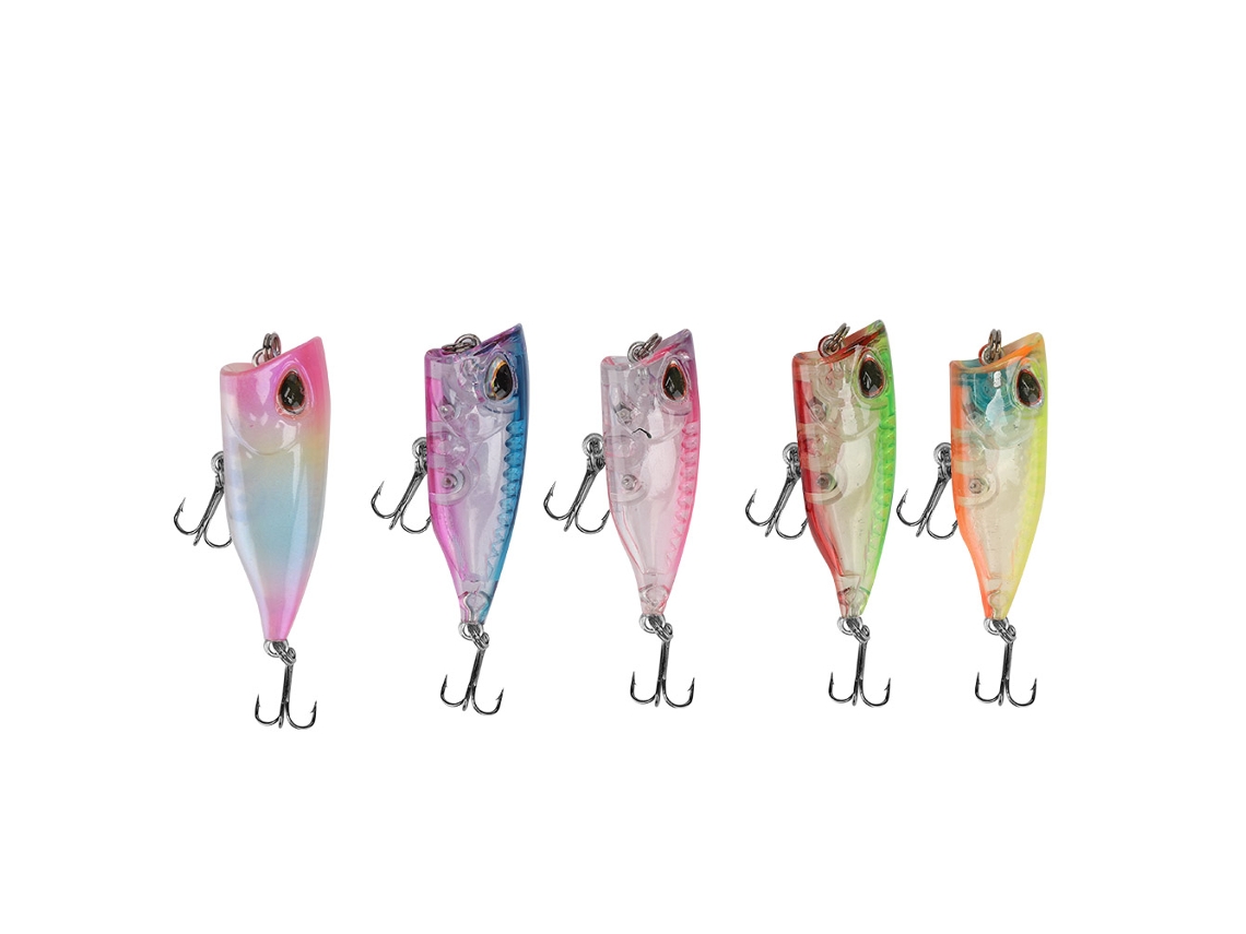 Isca Artificial Flutuante Mini Popper de Plástico 5pcs