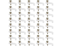 Clips De Fixação Vidro Em Plástico Branco, 120 Conjuntos