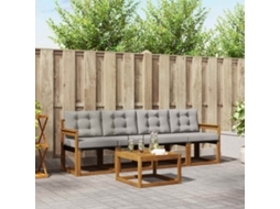 Vidaxl Conjunto De Sofás Para Exterior 5 Unid. Cinza Natural E Claro