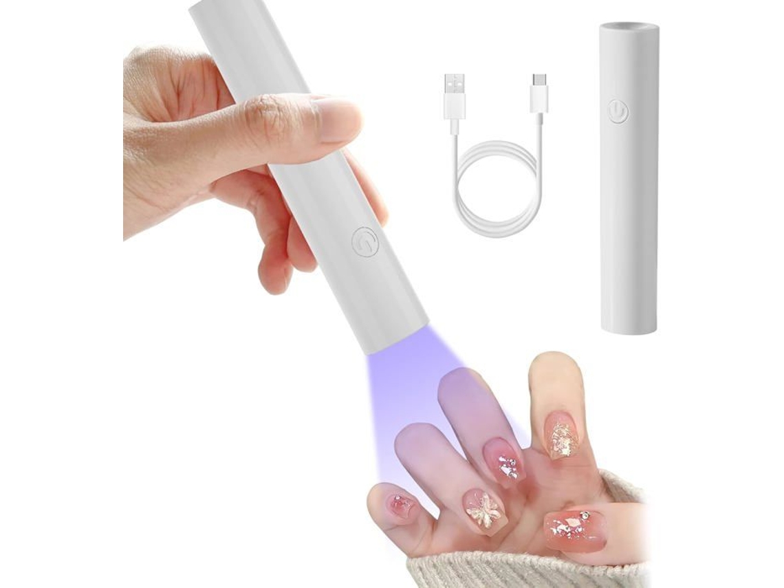 Lâmpada Uv Para Gel, Mini Lâmpada Uv Led Sem Fio De 3w, Lâmpada Uv Usb De Secagem Ultrarrápida Para Unhas, Branca