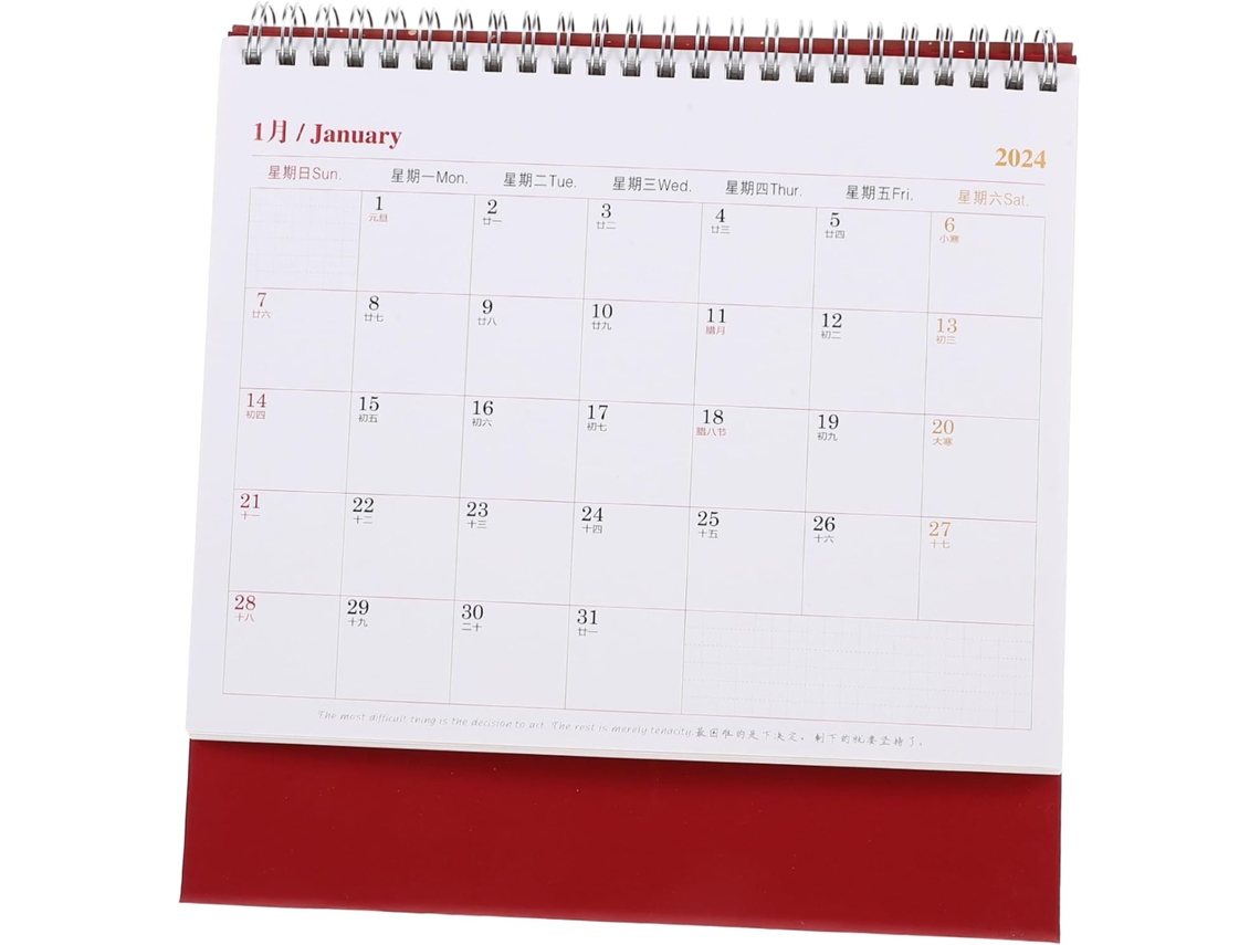 Calendário De Mesa Com Abas, Planejador Mensal, Para Uso Doméstico E