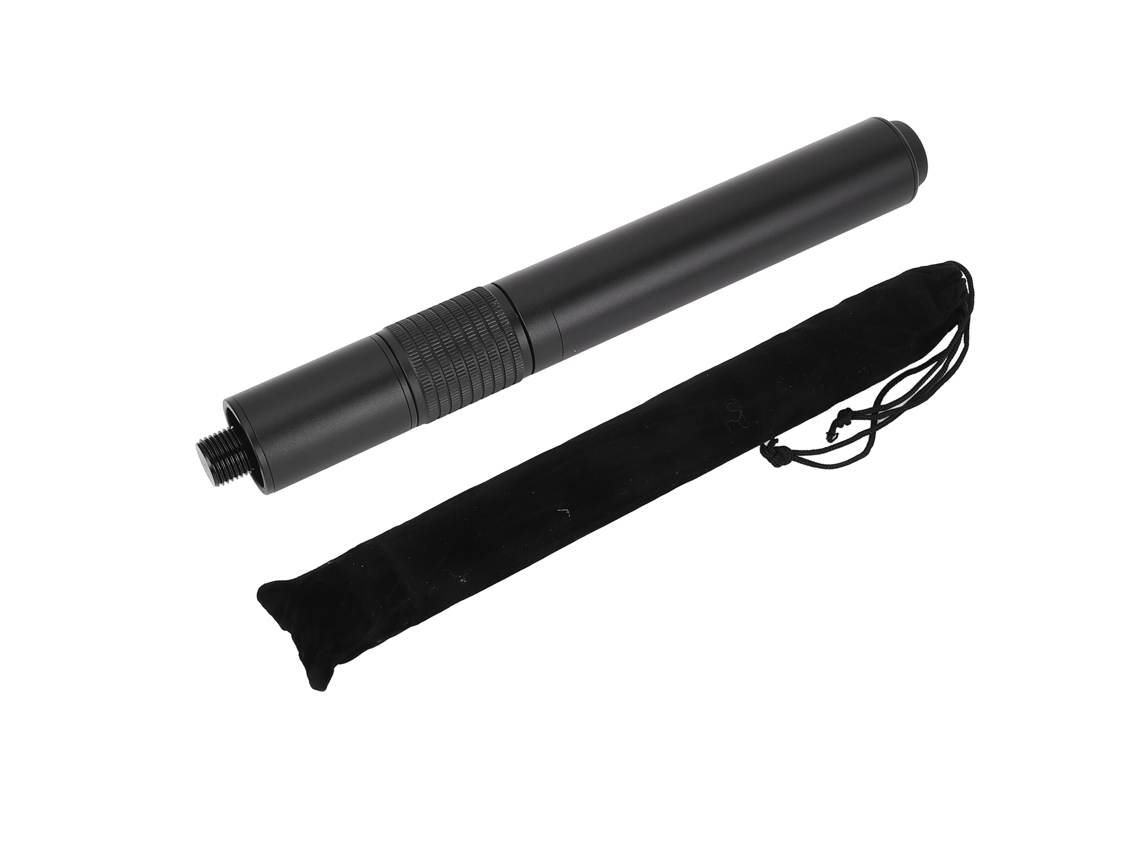 Extensor De Taco De Bilhar Em Alumínio Com Cabo Telescópico Ajustável (240-340 Mm) E Capa Protetora.