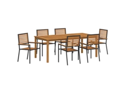 Maison Exclusive - Conjunto De Jantar Para Jardim 7 Pcs Preto