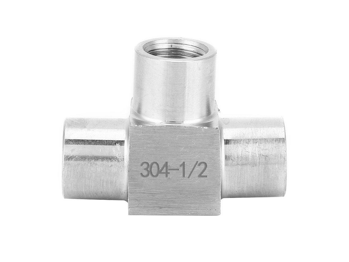 Conector De Tubo De 3 Vías Con Rosca Femenina Bspp Acero Inoxidable 1/2 Pulgada