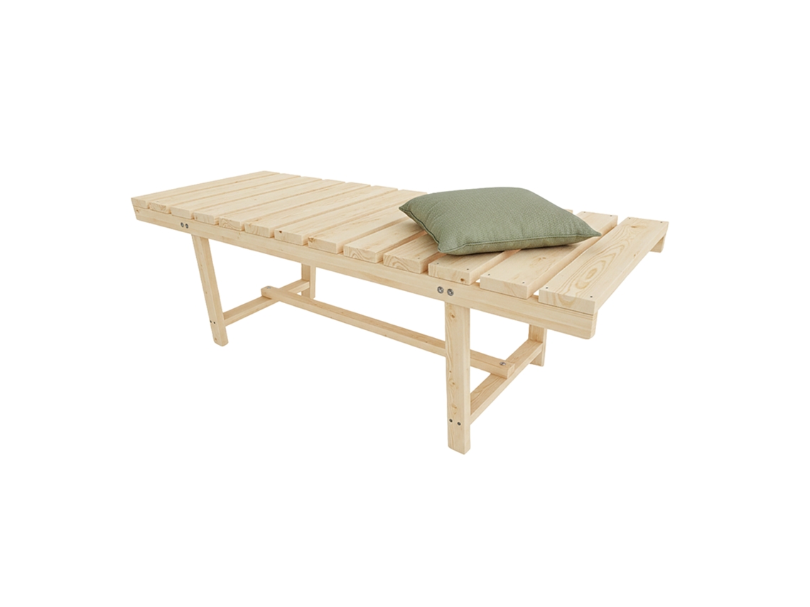 Banco De Jardim Relaxdays, 2 Lugares, Terraço/varanda, Sem Encosto, Abeto, Axlxp: 35 X 110 X 38 Cm, Natural