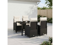 Vidaxl Conjunto De Jantar Para Exterior 5 Unid. Preto E Branco Creme