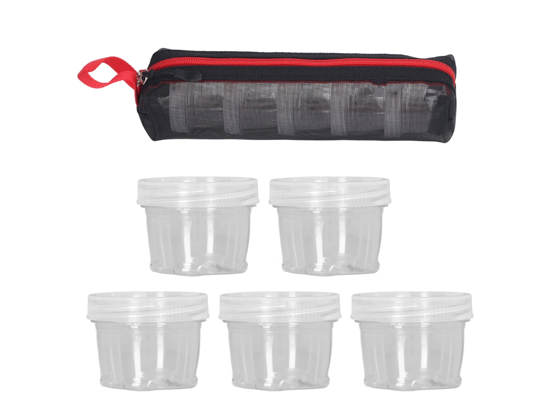 Caixa de Temperos para Camping 5pcs 40ml Preto
