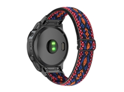 Bracelete de Nylon Elástico com Ferramenta para Garmin Fenix 7X/Fenix 3/Descent Mk1 Rosa/Laranja
