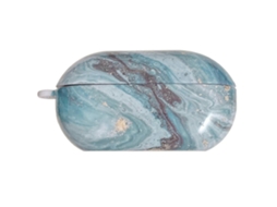 Capa protetora para fones de ouvido Beats Solo Buds em policarbonato brilhante com textura de mármore. GIECY