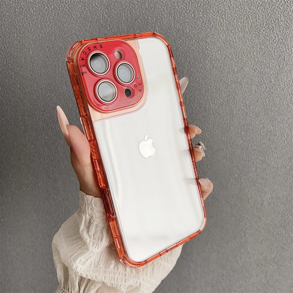 (iphone 14 Pro Max, Vermelho) Capa Transparente À Prova De Choque Para Iphone, Ideal Para Meninas.
