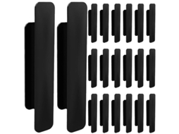 Alças Adesivas De Móveis Preto, 20 Unidades, Para Armários, Gavetas, Portas E Janelas, Abs Durável