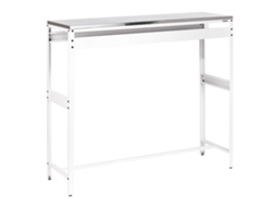 Mesa De Bar Para Exterior Beliani Maenza De Acero Blanco 40x120x105