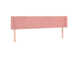 Cabeceira de Cama C/ Abas Veludo 163x16x78/88 Cm Rosa MAISON EXCLUSIVE