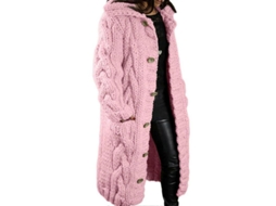 Cardigan De Inverno Feminino Plus Size: Conforto E Estilo Para Outono E Inverno Com Tamanhos Até 5xl Rosa Claro