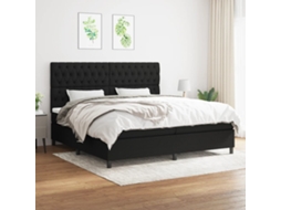 Vidaxl Cama Com Molas/colchão 200x200 Cm Tecido Preto