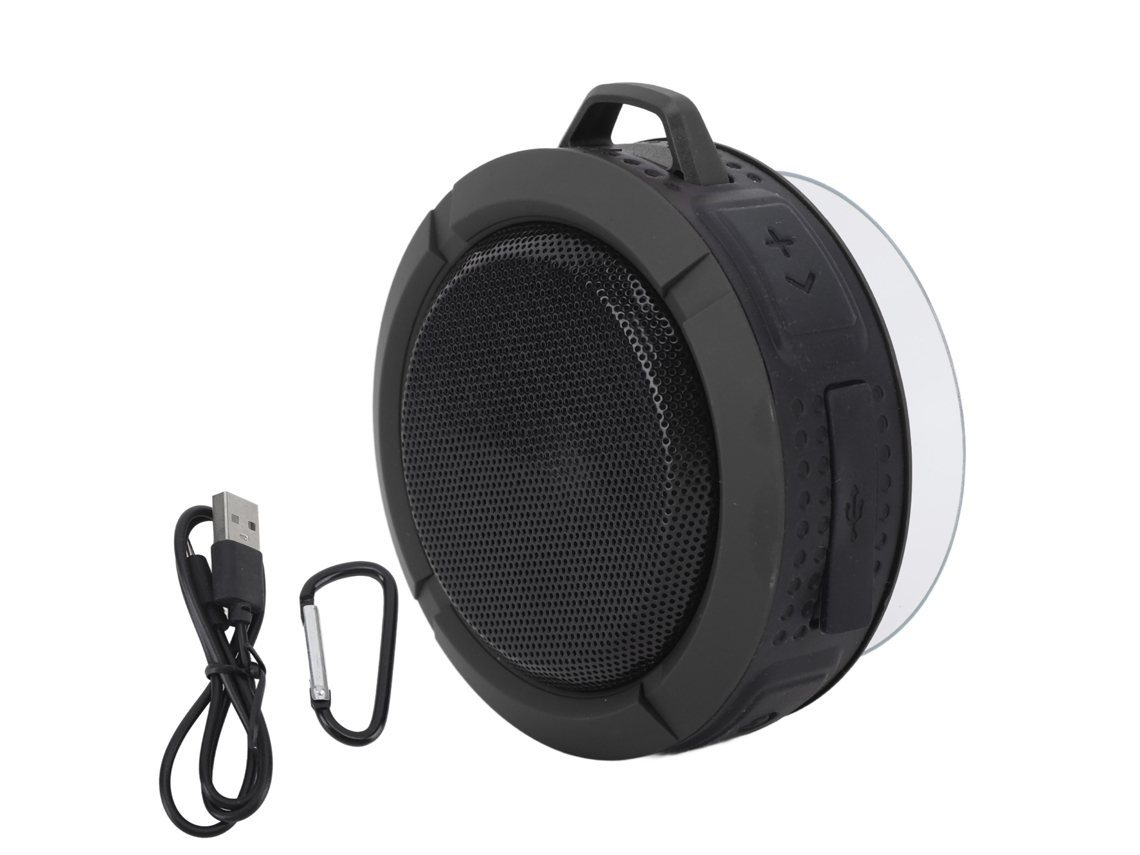 Coluna De Som Bluetooth Com Ventosa Ip65 À Prova D'água Portátil 3.7v 500mah Para Banheiro E Exterior Preto