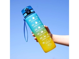 (amarelo 900ml) Garrafa De Água Esportiva De Grande Capacidade, Alça Com Degradê, Garrafa De Água De Plástico Portátil