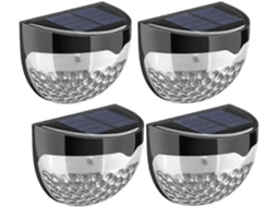 Kit com 4 luminárias solares com sensor de movimento AQUAFORGE