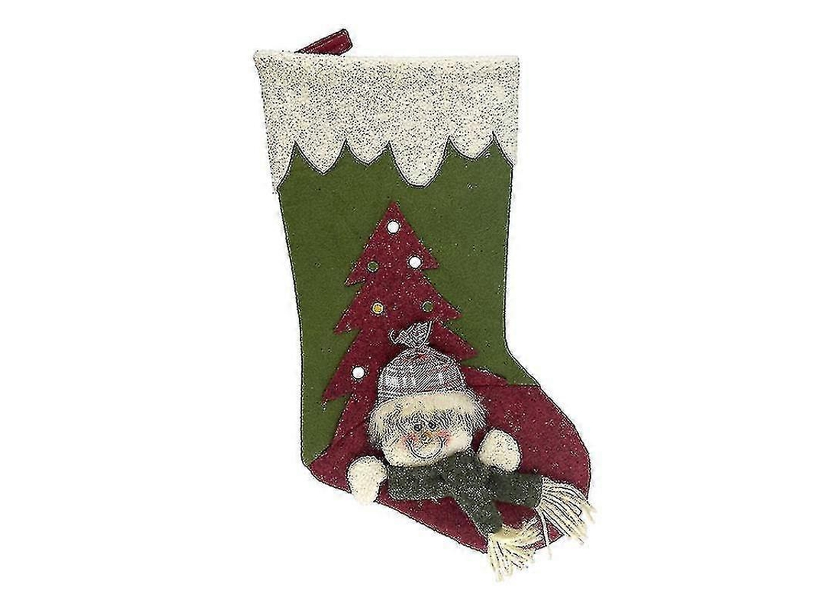 Meia De Natal Decorativa Com Modelo De Boneco De Neve