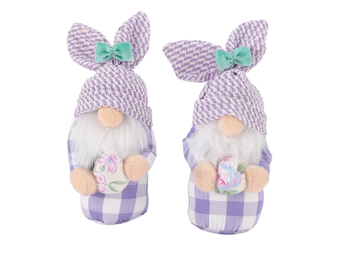 2 Peças Bonecos Gnomos De Pelúcia Decorativos Roxos Para Bandeja Em Camadas Festivais E Festas