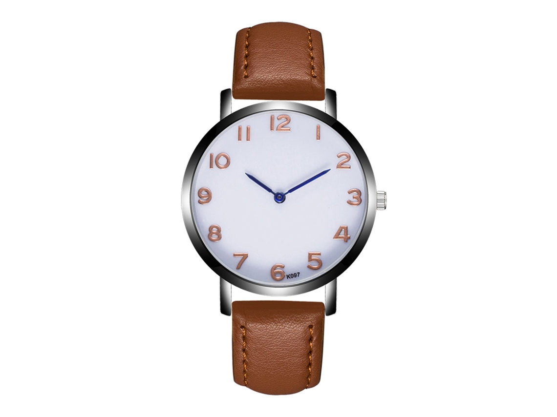 Relógio de pulso masculino Zhoulianfa com movimento de quartzo, modelo K097, marrom.