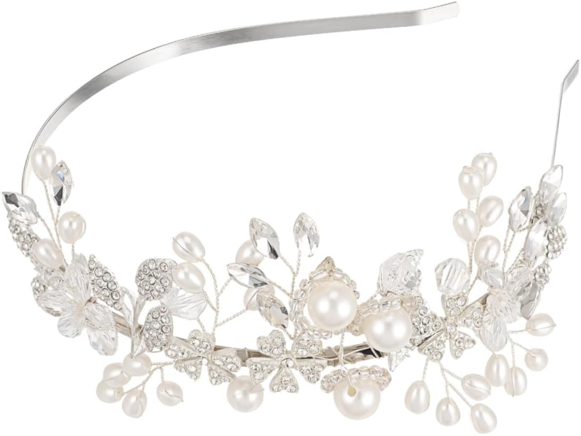 Nuobesty Tiara Floral Artesanal Com Miçangas E Cristais, Tiara Delicada Para Noivas, Acessório