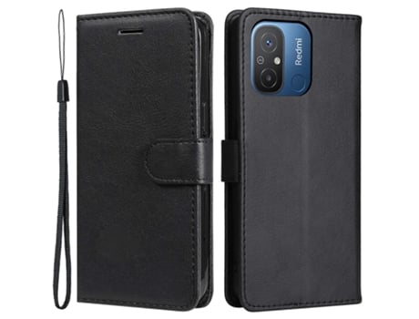 Para Xiaomi Redmi 12c 4g / 11a 4g Pu Couro Capa De Telefone Flip Stand Cor Sólida Capa Carteira