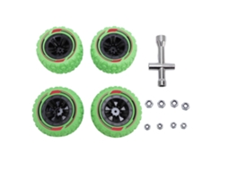 Conjunto De 4 Pneus De Carro Rc Com Parafusos M3 M4 Borracha Universal Para Crawler 1/14 1/16 Verde