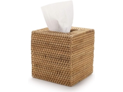 Tampa Quadrada de Rattan para Caixa de Lenços Papel, Porta Vime Trançado, Cáqui | S/MARCA