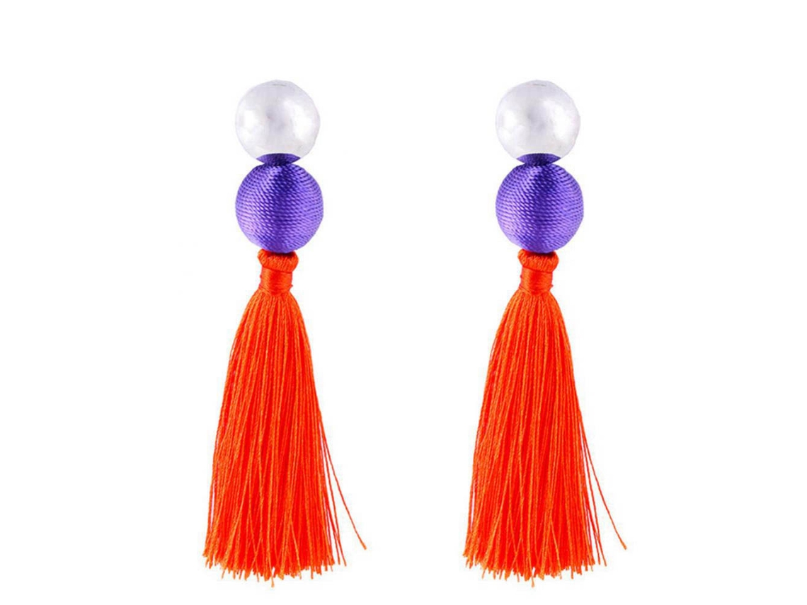 Brincos Longos Com Tassel Boêmio Aço Popular