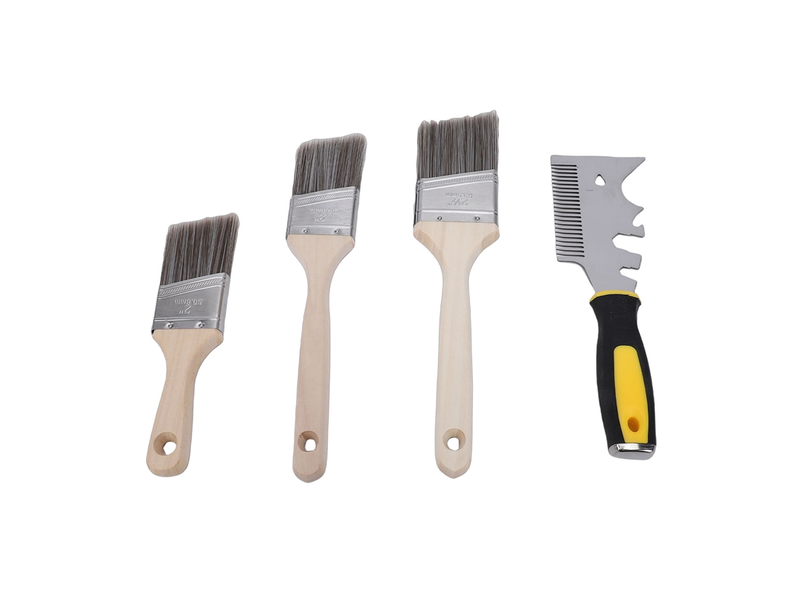 Laxiscreed Pincel Angular Para Pintura Com Pente, Cabo Longo Ou Curto
