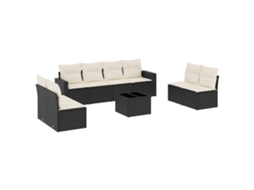 Garden Sofa Set, Garden Sofa Sets Vidaxl Preto Rattan / Vime (n/a)