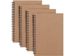 Cadernos Kraft A5 120 Páginas/ 60 Folhas 8,25 X 5,55 Polegadas Papel Quadriculado Brilvibera