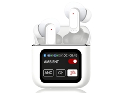 Auriculares Sem Fio Cancelamento Ativo Ruído Touch Screen Hd Integrado Bestvite Bluetooth Branco