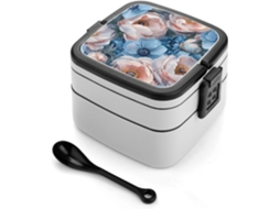 Elegante Lancheira Bento Peony Com 2 Compartimentos, Inclui Colheres Para Preparar Refeições E É Ideal Atividades Ao Ar