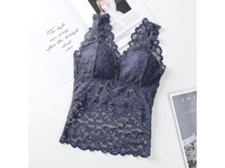 Top cropped feminino de verão 2026 sem aro, alças largas, costas com renda sensual, tamanhos grandes com suporte.
