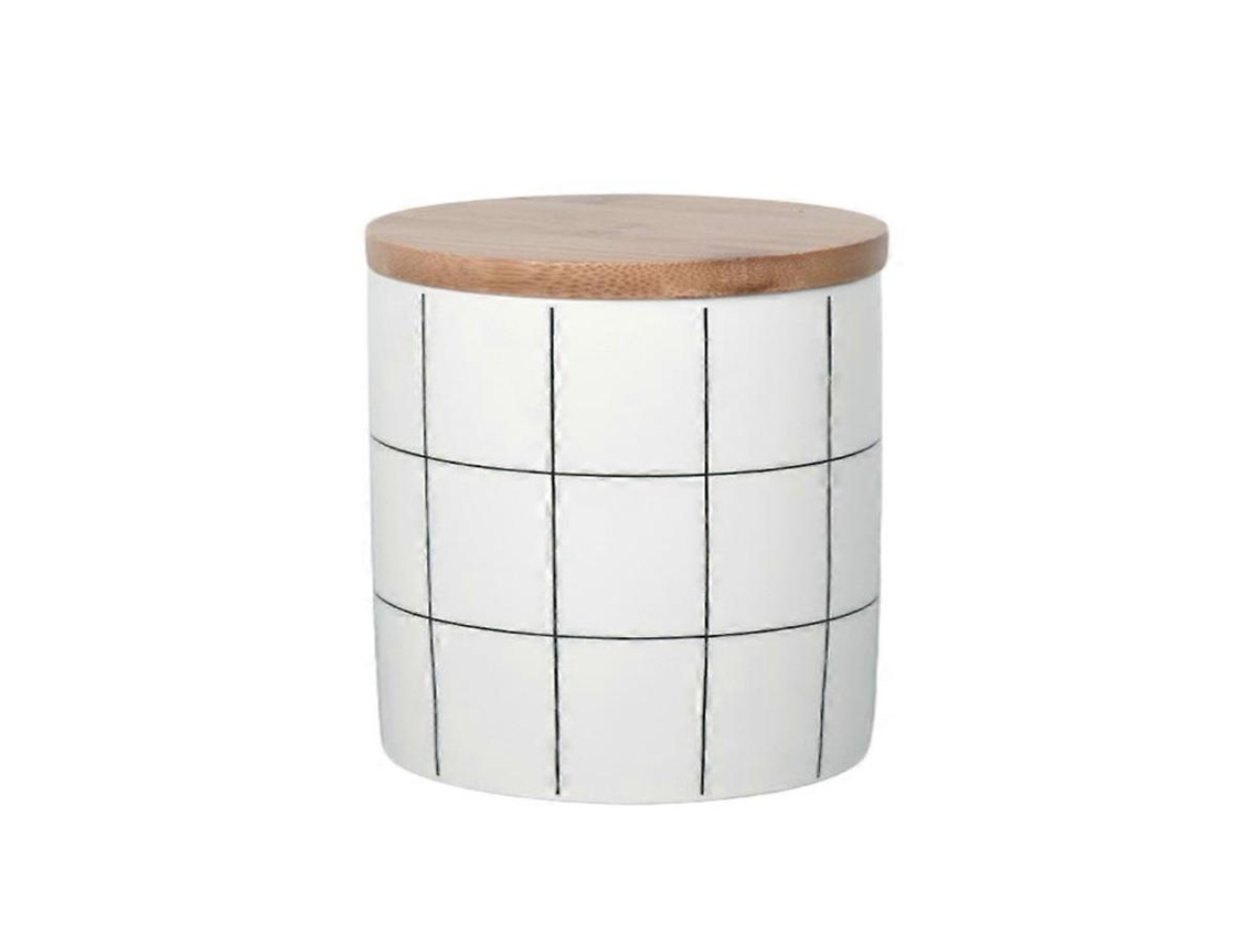 Lurelia Cereais Pot 1 Peça 950ml Em Cerâmica Branco, Com Vedação, Com Tampa, Com Pega, Para Cozinha, Foods, Lanches