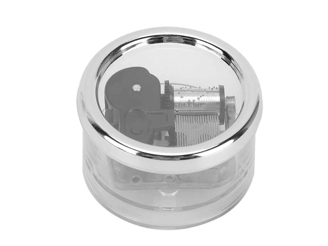 Ats caja de Música Mecánica Mini de Acrílico 12 Tonos Decoración Regalo Plata
