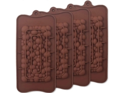 Forma de silicone para barras de chocolate, 4 peças, livre de BPA, antiaderente, própria para lava-louças e freezer.