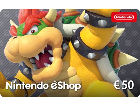 Código digital para fundos da Nintendo eShop: 50 euros