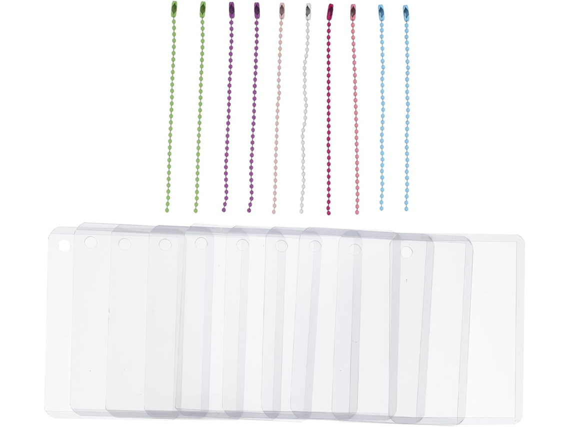 Conjunto 10 Estojos Transparentes Plástico Photocards Corrente Protetora Prática Material Resistente Guardar GOKOCO