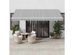 Vidaxl Toldo Retrátil Manual 450x350 Cm Antracite E Branco