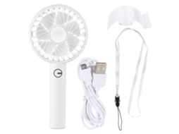 Ventilador Portátil Mini Silencioso com Suporte Celular Branco